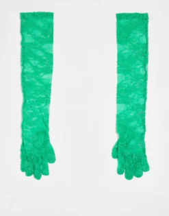 Gloves*DESIGN Lace Gloves In Green