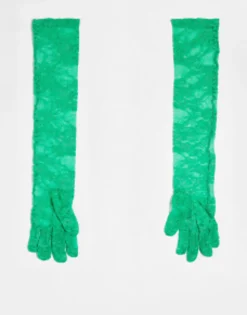 Gloves*DESIGN Lace Gloves In Green
