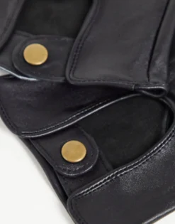 Gloves*DESIGN Leather Driving Gloves In Black