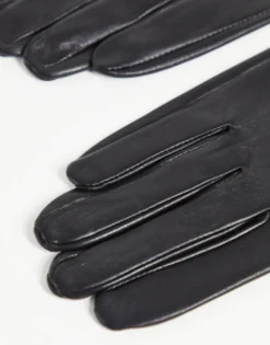 Gloves*DESIGN Leather Driving Gloves In Black