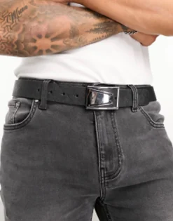 Belts*DESIGN Leather Saffiano Smart Belt In Black