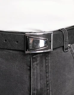 Belts*DESIGN Leather Saffiano Smart Belt In Black