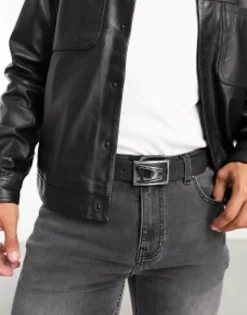Belts*DESIGN Leather Saffiano Smart Belt In Black