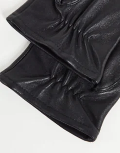 Gloves*DESIGN Leather Touchscreen Gloves In Black