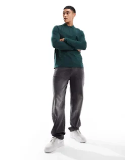 Polo Shirts*DESIGN Long Sleeve Smart Pique Polo In Green Scarab