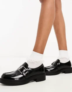 Loafers*DESIGN Magnolia Side Buckle Loafer In Black