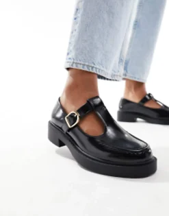 Flat Shoes*DESIGN Margo Mary Jane Flat Shoes In Black