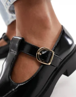 Flat Shoes*DESIGN Margo Mary Jane Flat Shoes In Black