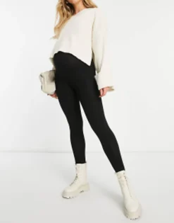 Trousers & Leggings*Maternity Design 2 Pack Over The Bump Leggings In Black