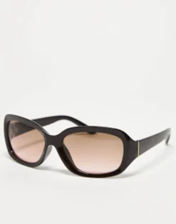 Sunglasses*DESIGN Mid Square Wrap Sunglasses In Brown