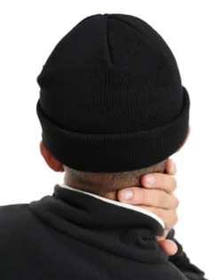 Beanies*DESIGN Mini Fisherman Ribbed Beanie In Black