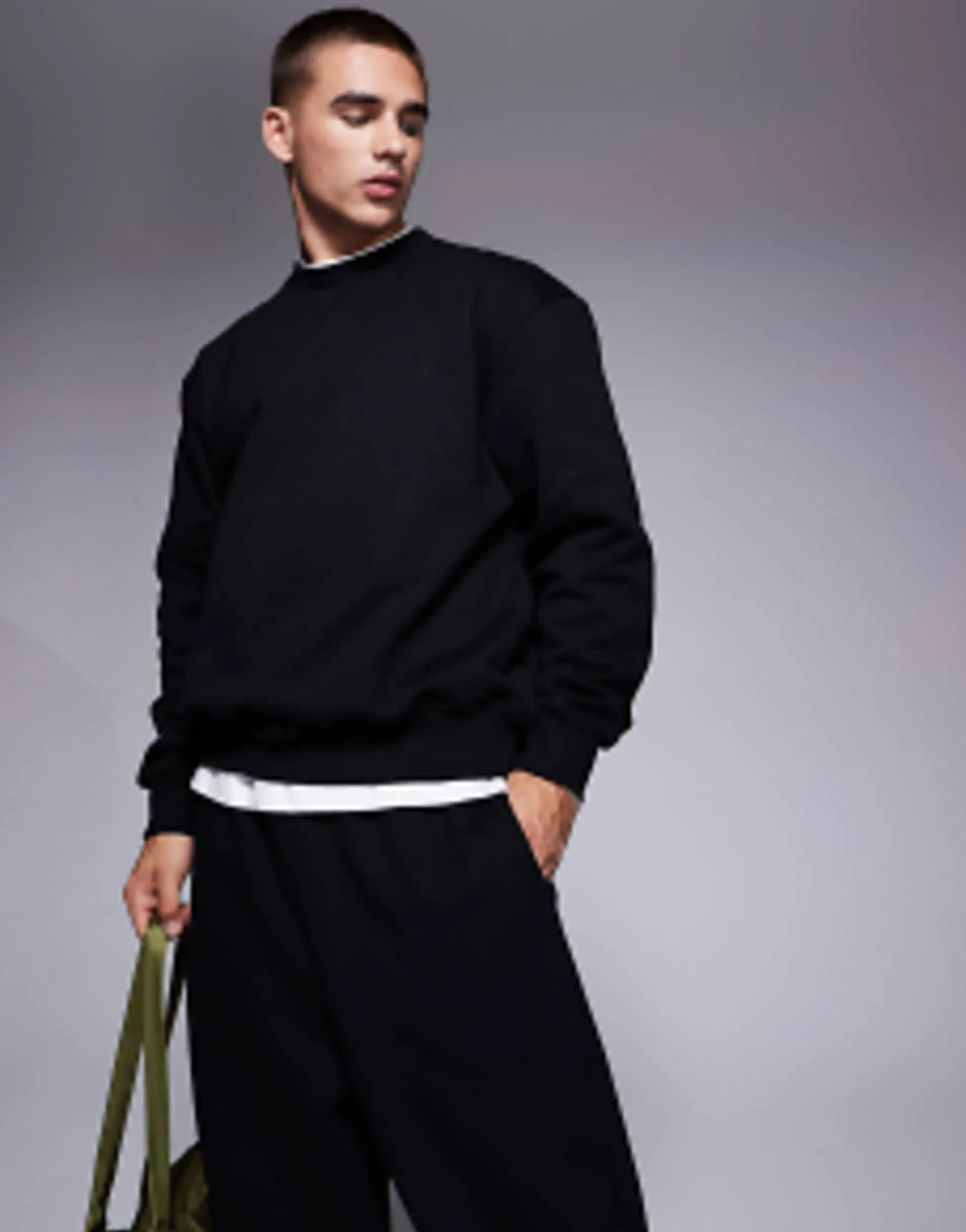 Tracksuits*DESIGN Mix & Match Heavyweight Set In Black