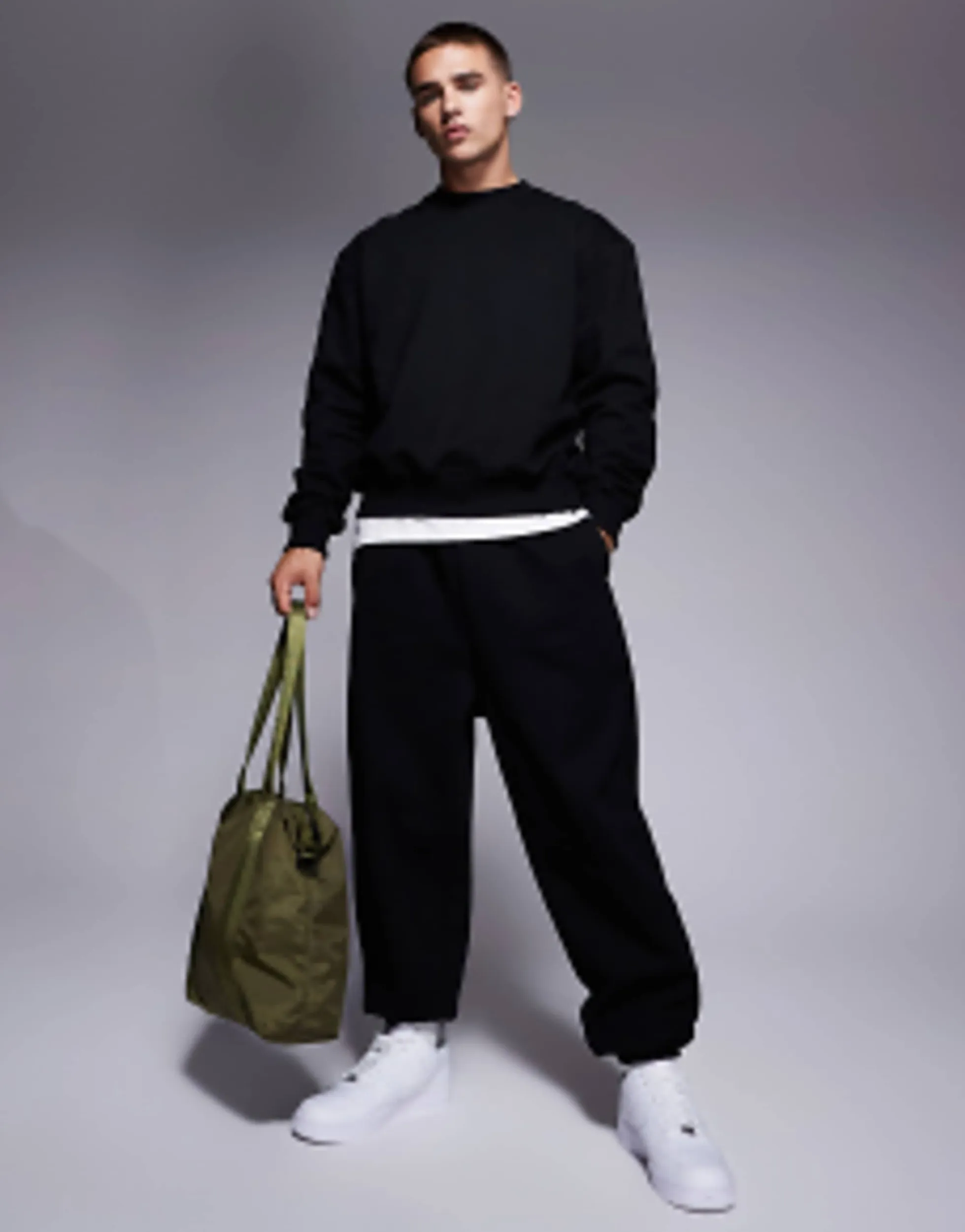 Tracksuits*DESIGN Mix & Match Heavyweight Set In Black