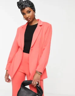 Suits & Tailoring*DESIGN Mix & Match Jersey Pop Suit In Coral