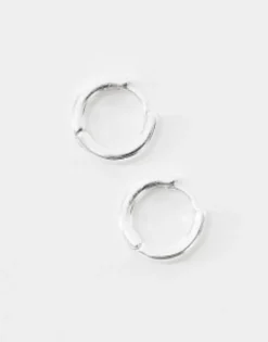 Gifts*DESIGN 9Mm Hoop Earrings In Real Plate Silver