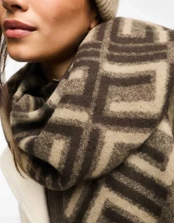 Scarves*DESIGN Monogram Jacquard Print Blanket Scarf In Brown