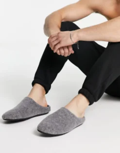 Gifts*DESIGN Mule Slippers In Marl Grey