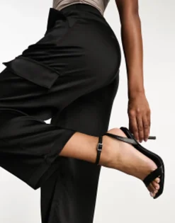 Sandals*DESIGN Nali Barely There Heeled Sandals In Pu Black