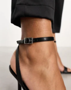 Sandals*DESIGN Nali Barely There Heeled Sandals In Pu Black