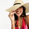 Hats*DESIGN Natural Straw Floppy Hat With Skinny Band And Size Adjuster Neutral