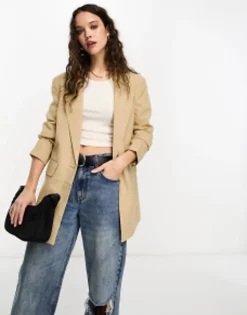 Suits & Tailoring*DESIGN New Perfect Long Line Shape Blazer In Stone