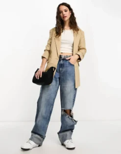 Suits & Tailoring*DESIGN New Perfect Long Line Shape Blazer In Stone