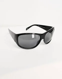 Sunglasses*DESIGN Overized 90S Square Wrap Black