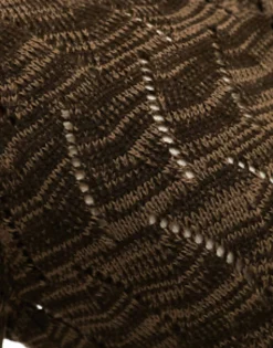 Polo Shirts*DESIGN Oversized Knitted Pointelle Polo Jumper In Twist Brown