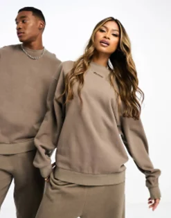 Tracksuits*DESIGN Oversized Mix & Match Range In Washed Brown