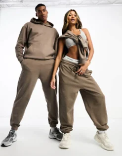 Tracksuits*DESIGN Oversized Mix & Match Range In Washed Brown