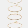 Gifts*DESIGN Pack Of 4 Fine Chain Bracelets In Tone Gold