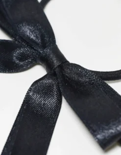 Hair Accessories*DESIGN Pack Of 2 Hairbands With Bow Detail In Satin Black