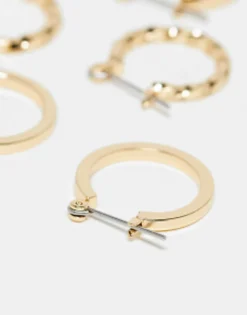 Gifts*DESIGN Pack Of 3 20Mm Hoop Earrings In Gold