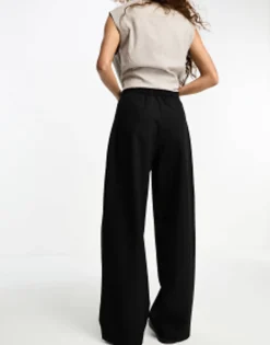 Trousers & Leggings*DESIGN Petite Relaxed Dad Trouser In Black