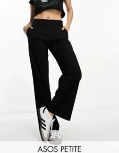 Trousers & Leggings*DESIGN Petite Slim Straight Trouser In Black