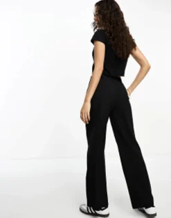 Trousers & Leggings*DESIGN Petite Slim Straight Trouser In Black