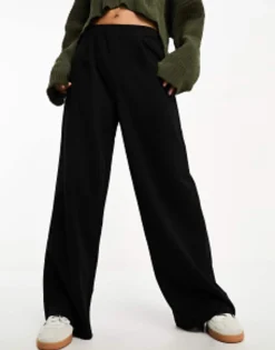 Petite*DESIGN Petite Wide Leg Jersey Suit Trouser In Black