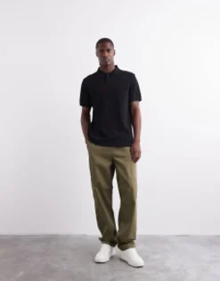 Polo Shirts*DESIGN Pique Polo In Black