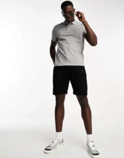 Polo Shirts*DESIGN Pique Polo Shirt In Grey Marl