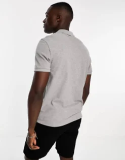 Polo Shirts*DESIGN Pique Polo Shirt In Grey Marl