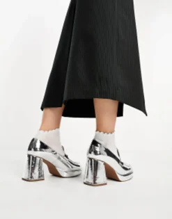 Loafers*DESIGN Portland Platform Loafers In Silver