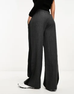 Trousers & Leggings*DESIGN Pull On Trouser With Contrast Panel In Grey Check
