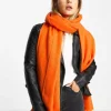 Scarves*DESIGN Raw Edge Scarf In Bright Orange