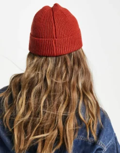 Beanies*DESIGN Rib Beanie In Rust