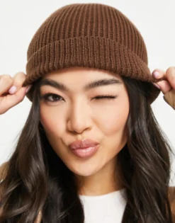Hats*DESIGN Rib Beanie In Chocolate