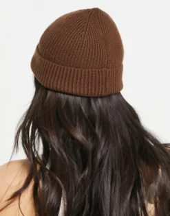 Hats*DESIGN Rib Beanie In Chocolate