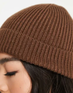 Hats*DESIGN Rib Beanie In Chocolate