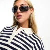 Sunglasses*DESIGN Rimless 90S Wrap Sunglasses With Smoke Lens Silver