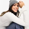Beanies*DESIGN Roll Edge Beanie In Grey Charcoal