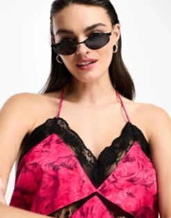 Sunglasses*DESIGN 90S Metal Oval Sunglasses In Black